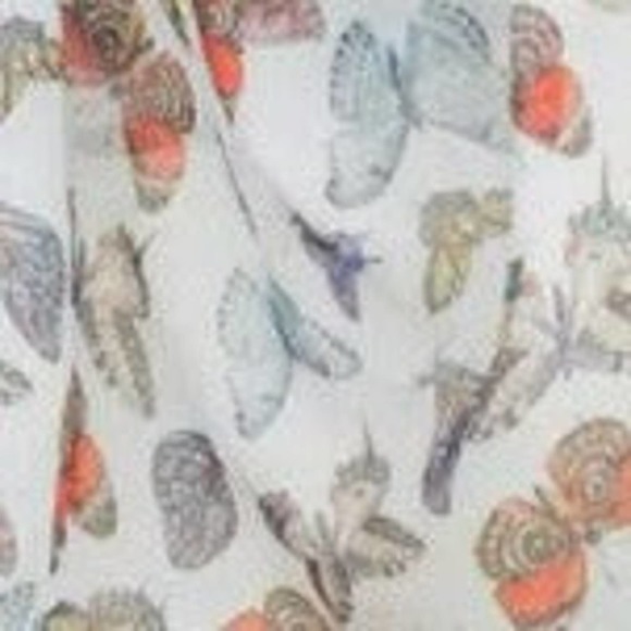 Butterfly Print Scarf Wrap White Colorful - Picture 5 of 5
